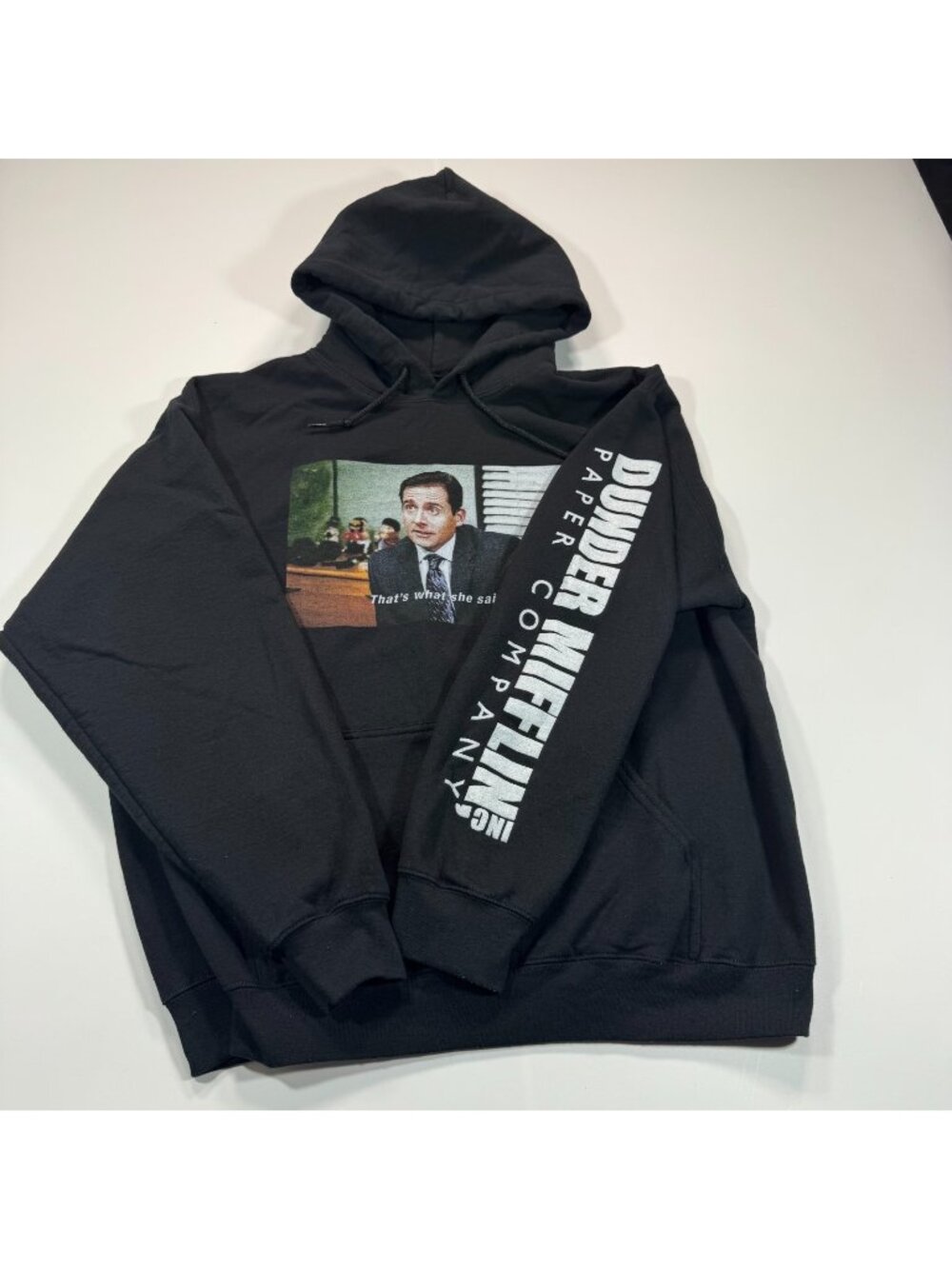 The Office Hoodie Mens L Black Michael Scott Graphic Cotton That's What She Said